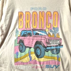 Ford Bronco T-Shirt - Cream & Pink